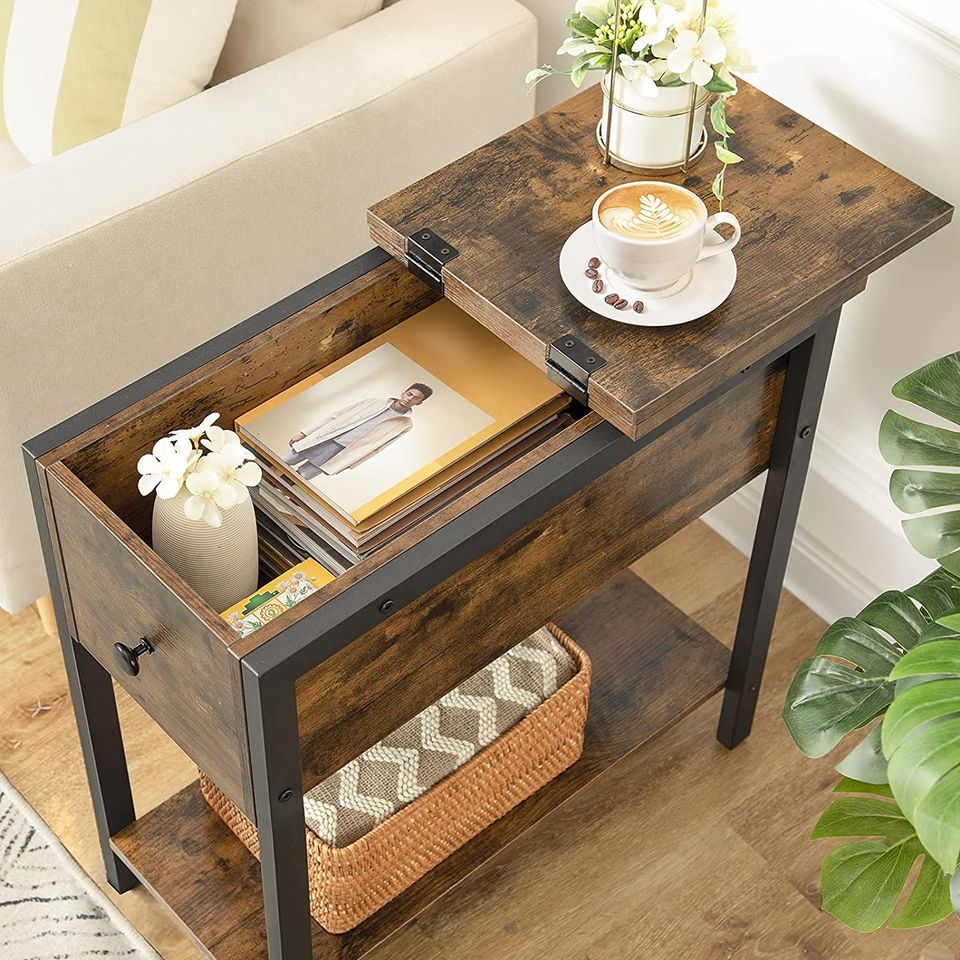 Narrow farmhouse deals end table