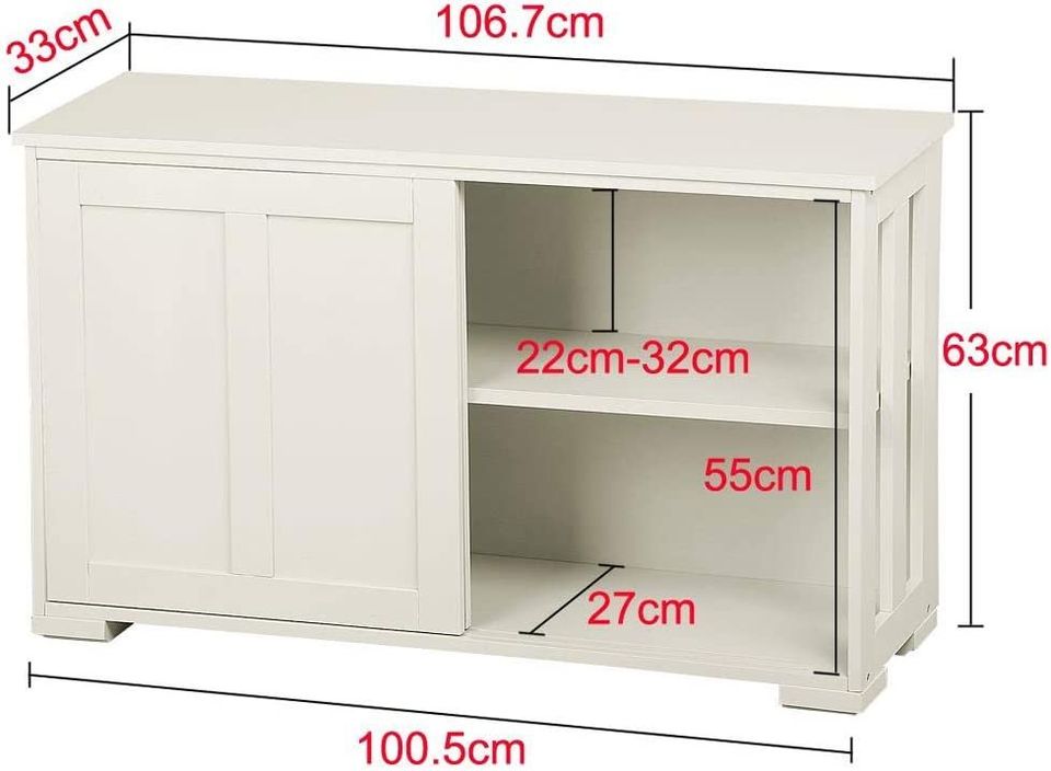 Kitchen Storage Cabinet with Sliding Door