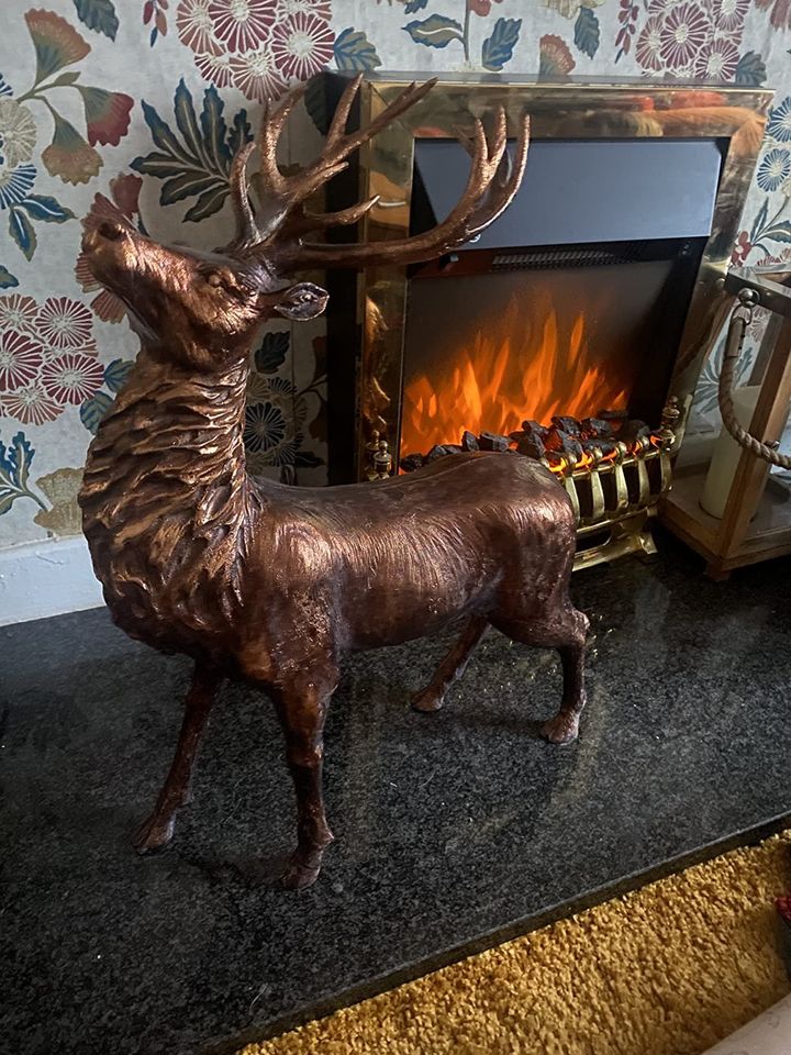 Large 62cm Stag Ornament Resin Bronze