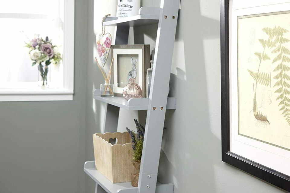 5 Shelf Grey Ladder Display Unit