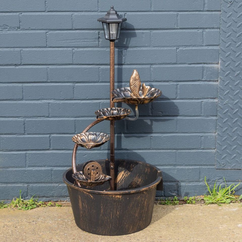 Garden Water Fountain with Solar Powered Lamp