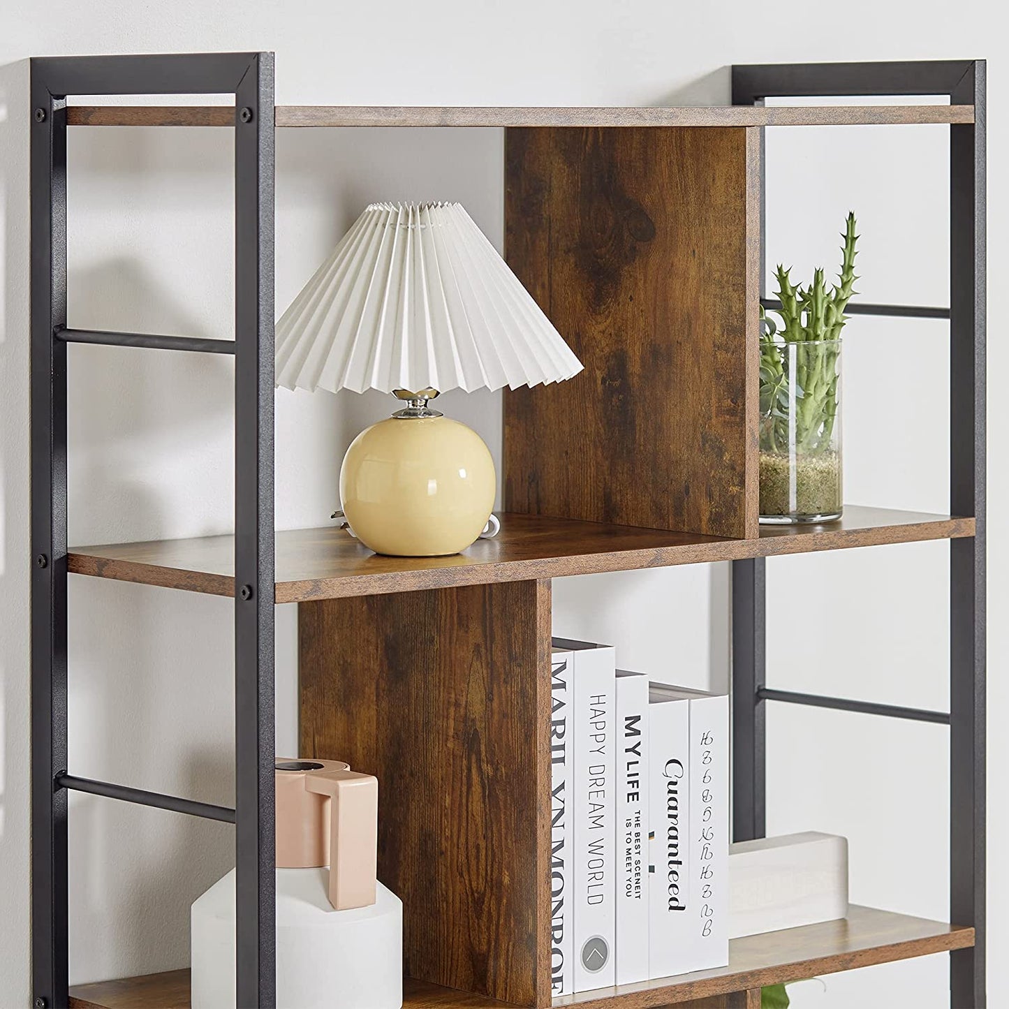 Industrial/ Rustic Floor Standing Bookcase with 5 Tiers,