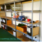 EXTRA WIDE HEAVY DUTY ADJUSTABLE 5 TIER RACKING BOLTLESS STORAGE SHELVES. (m)