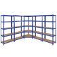New 5 Bay Corner Racking/Shelving 5 Tier Heavy Duty Garage Storage Racks
