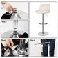 Breakfast Bar Stools 2 Piece Padded Seat Cream Faux PU Leather Kitchen Dining Swivel Chair
