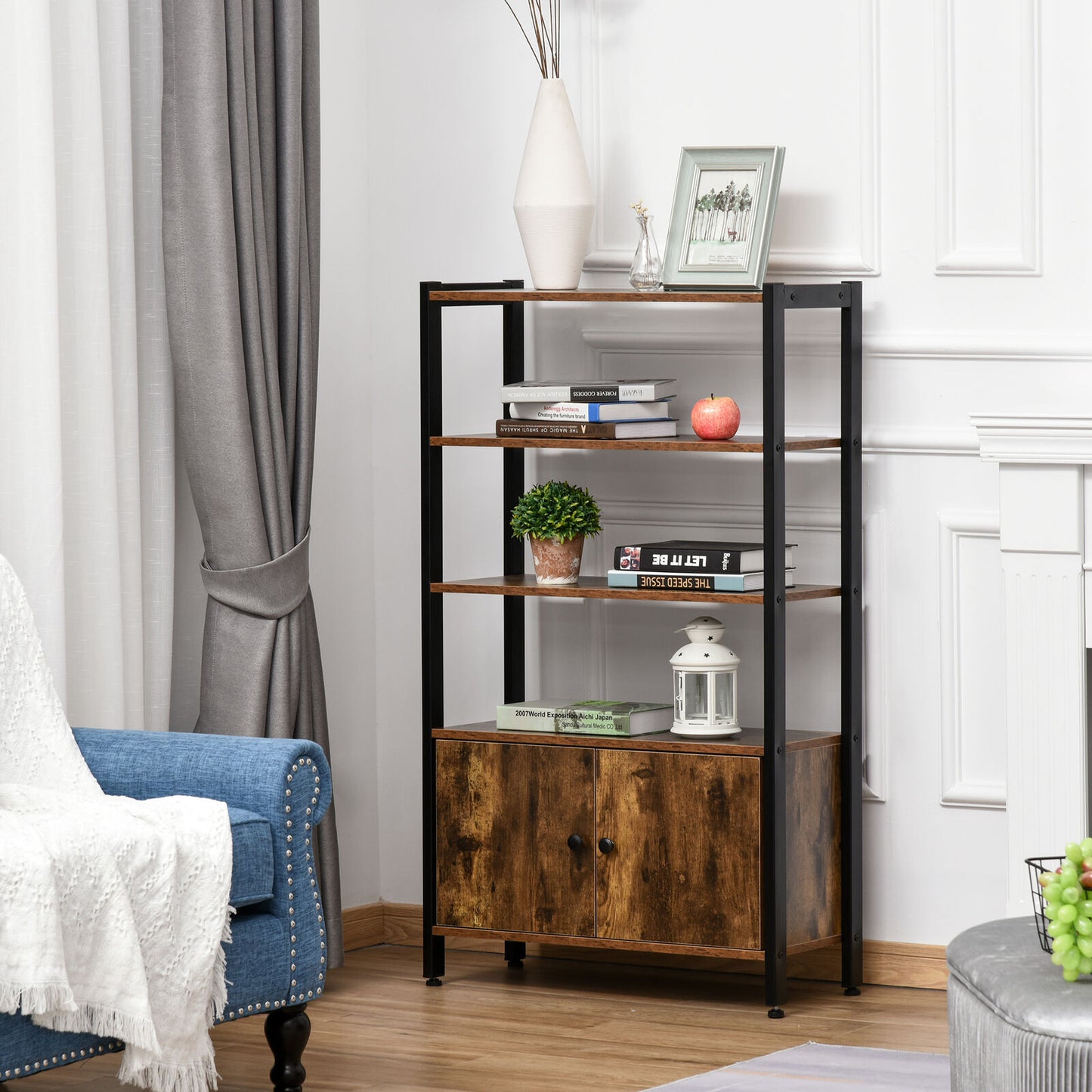 Multifunctional Bookshelf Storage Cabinet mc