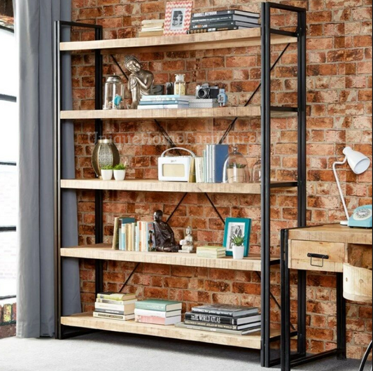 Industrial Bookcase Rustic Shelf Unit