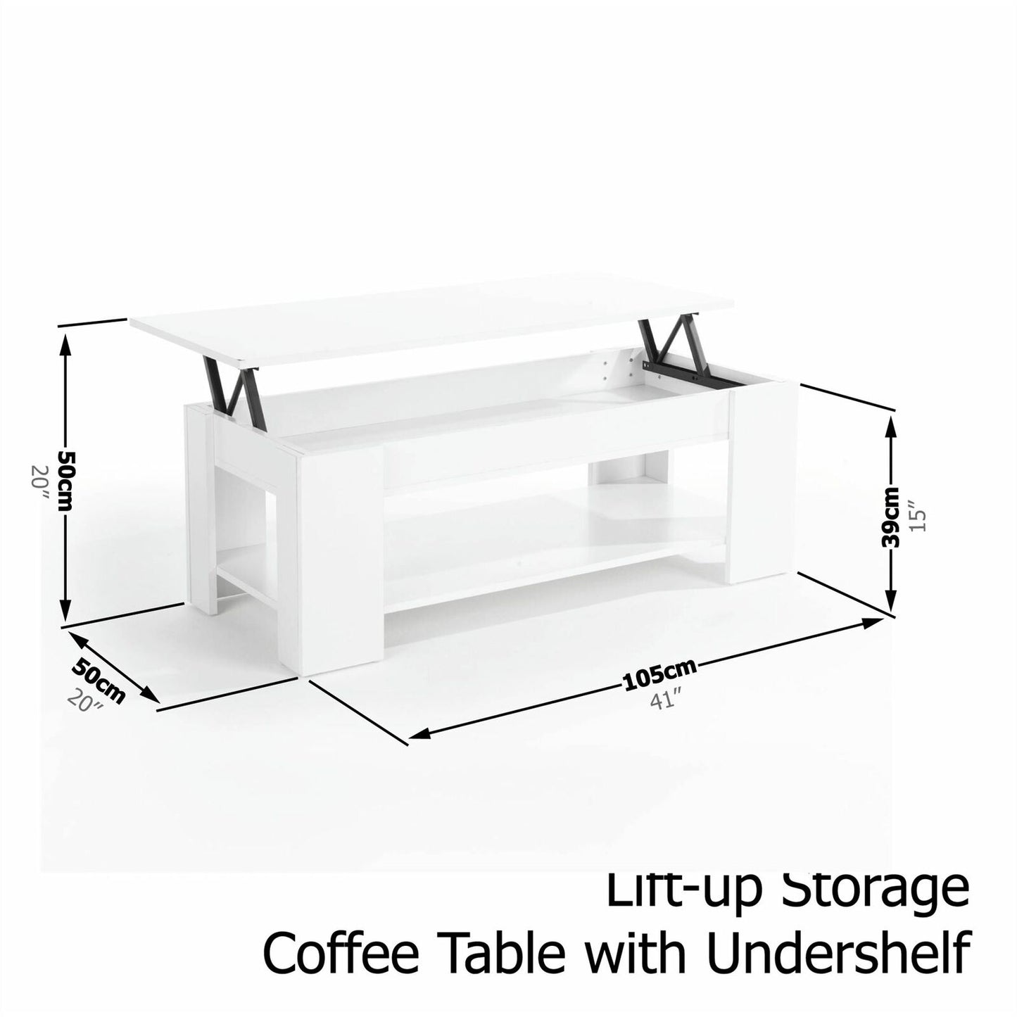 MODERN LIFT-UP WOODEN TEA COFFEE TABLE