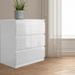 Chest of 3 Drawers Sideboard TV unit cabinet storage White High Gloss Fronts, White