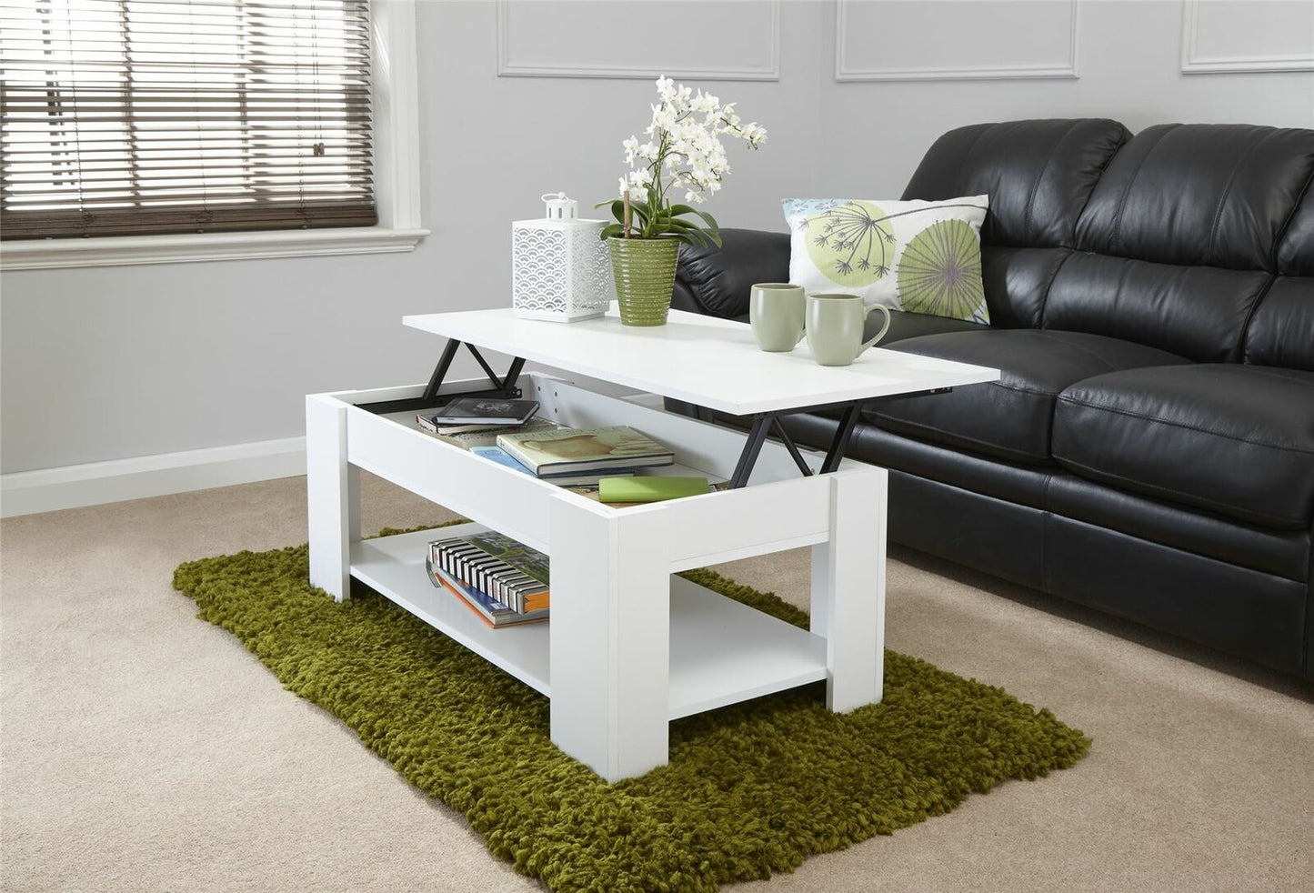 MODERN LIFT-UP WOODEN TEA COFFEE TABLE