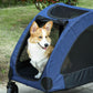 Dog Stroller with Mesh Windows 4 Wheels for Medium Large Dogs Cushion Blue