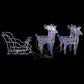 Light Up Reindeer Family Outdoor Christmas Decoration White Wire LED Set Of 5 Multicolour Lights