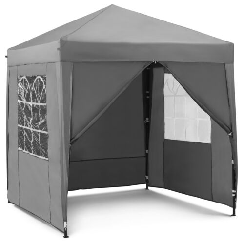 Pop Up Gazebo 2x2m Marquee with Removable Side Panels – Grey