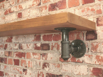 Scaffold Board Shelf Brackets (Pair) – Pipe, Rustic Lip & Floating - Rackerman