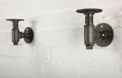 Scaffold Board Shelf Brackets (Pair) – Pipe, Rustic Lip & Floating - Rackerman